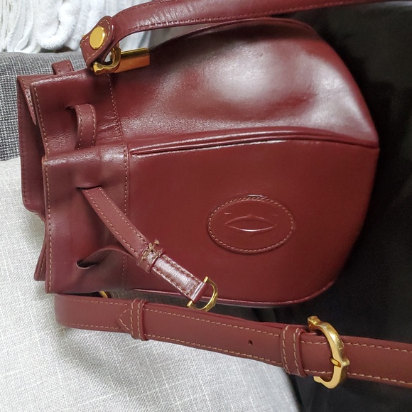 Cartier Handbags - Cartier Famous Leather Bucket Shoulder Crossbody Bag ECU